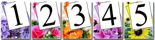 Flower Table Numbers